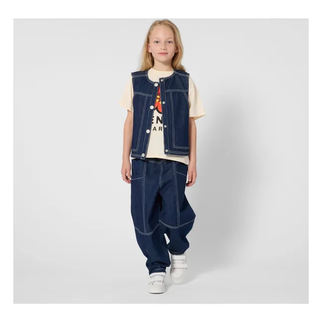 Kenzo Garden Sleeveless Denim Jacket | Dark Blue