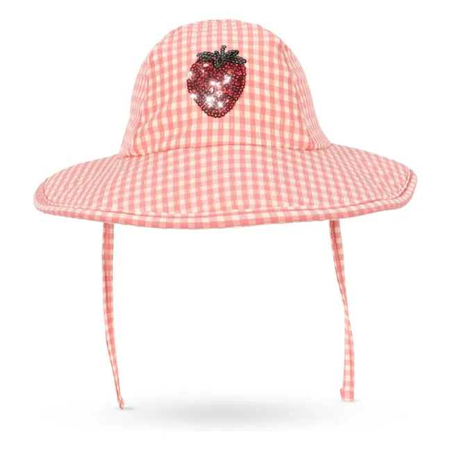 Chapeau de Bain Etta Carreaux Fraises | Rose