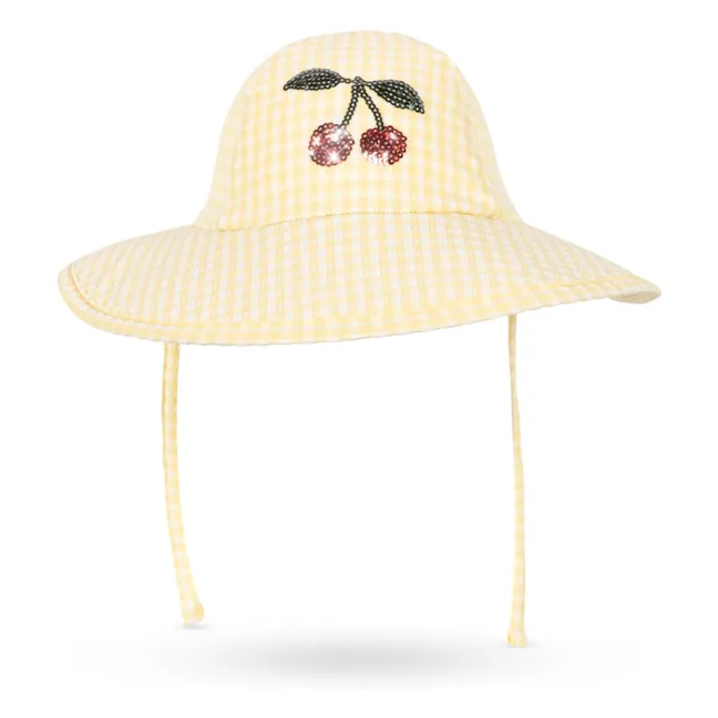 Etta Carreaux Cerises Bath Hat | Yellow