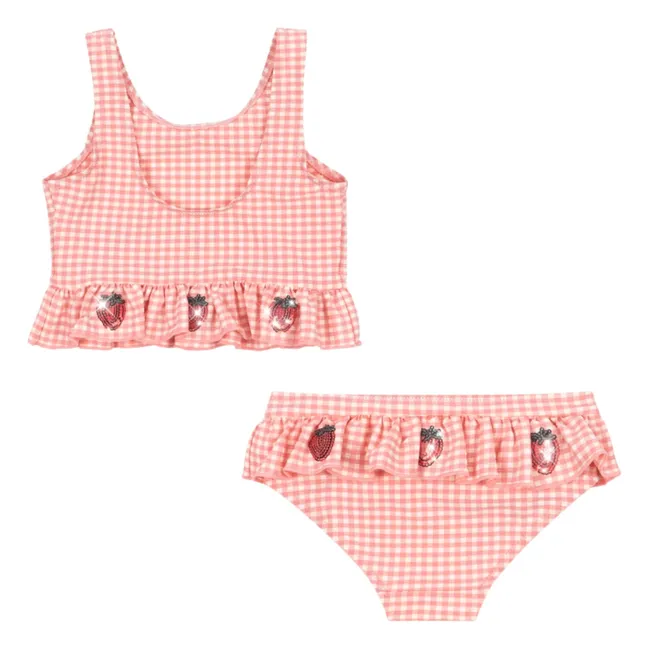 Maillot de Bain Etta Carreaux Fraises | Rose