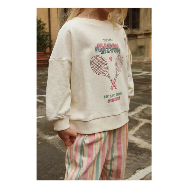 Loupy Match organic cotton sweatshirt | Cream