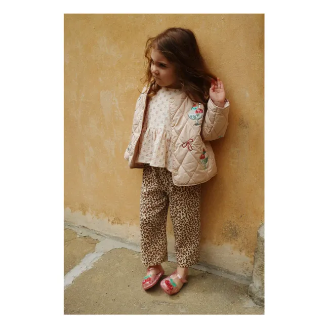 Veste Matelassée Sequins Flora Cerises | Rose