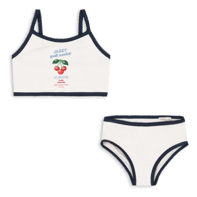 Maillot de Bain Vilja Cerises Fibres Recyclées | Ecru