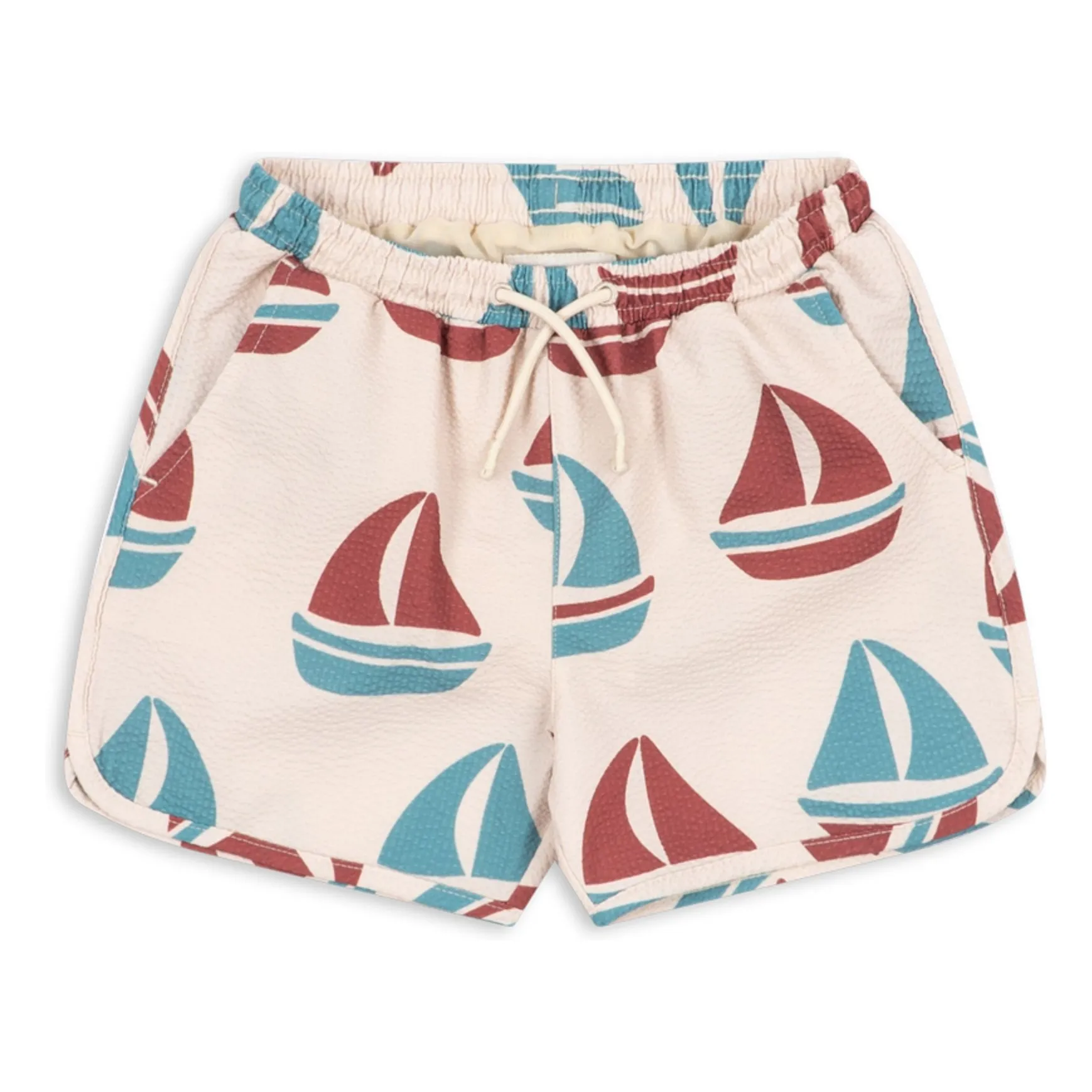 Short de Bain Asnou Bateaux Fibres Recyclées | Ecru- Image produit n°0
