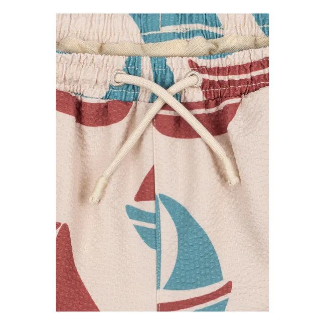 Short de Bain Asnou Bateaux Fibres Recyclées | Ecru