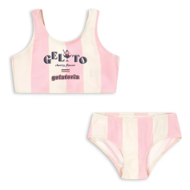 Maillot de Bain Pomia Rayé Fibres Recyclées | Rose