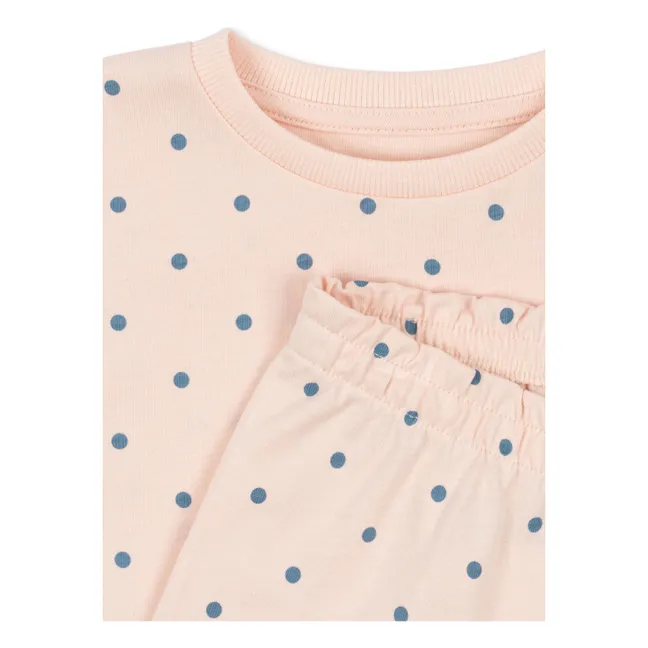 Ensemble T-shirt et Short Pois Coton Bio | Rose