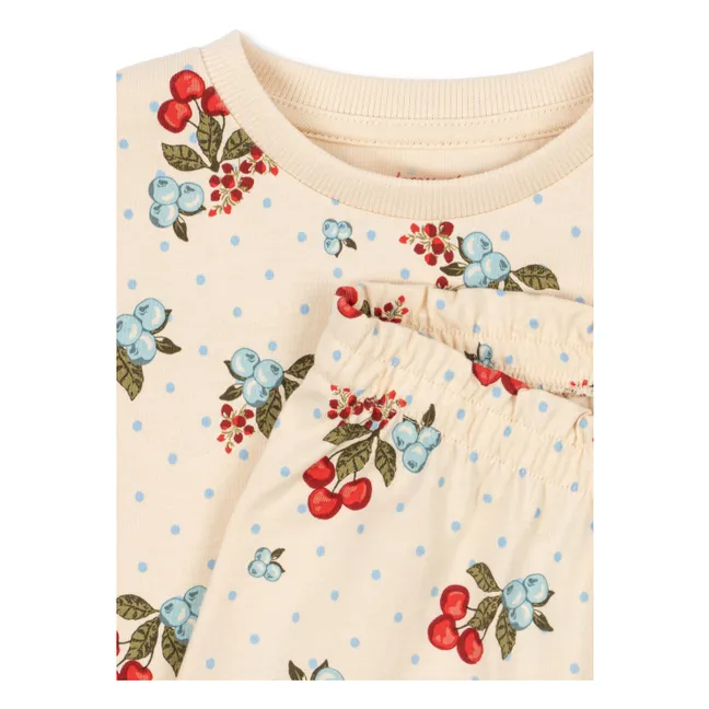 Conjunto de camiseta y pantalón corto de algodón orgánico Cherry | Crudo