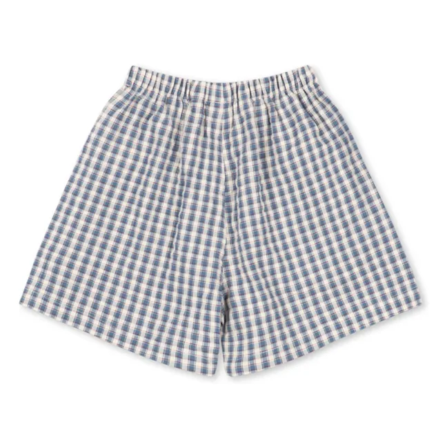 Short Kim Carreaux Coton Bio | Bleu