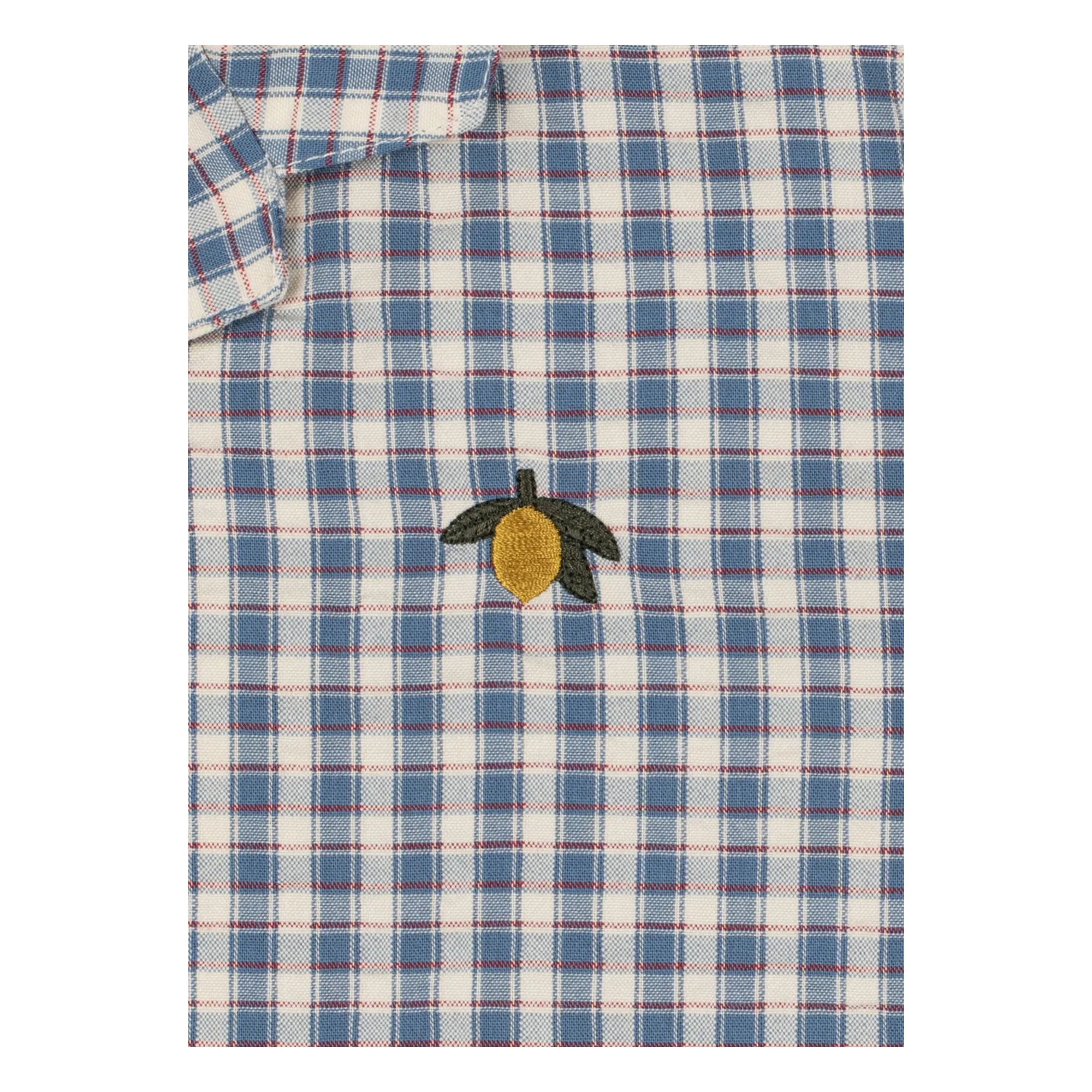 Chemise Kim Carreaux Coton Bio | Bleu- Image produit n°1