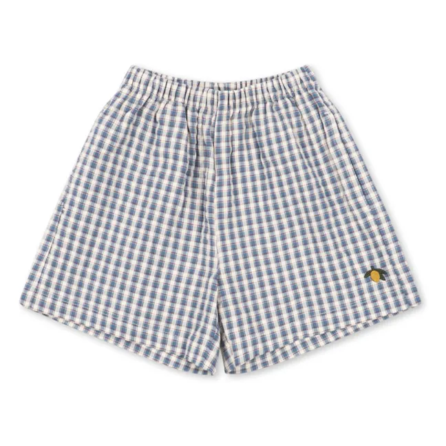 Kim Shorts Algodón Ecológico Cuadros | Azul