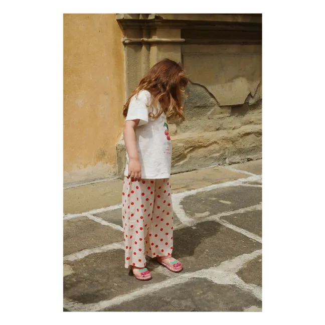 Era Cerises T-shirt Linen and organic cotton | White