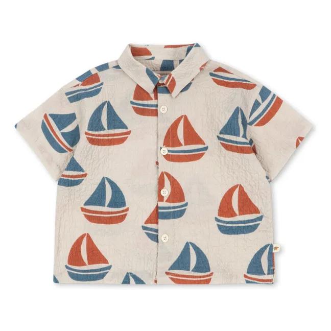 Camisa de algodón orgánico Elliot Bateaux | Beige