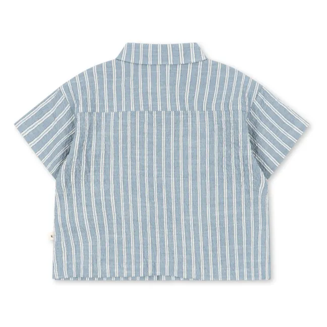 Camisa Elliot de rayas de algodón orgánico | Azul