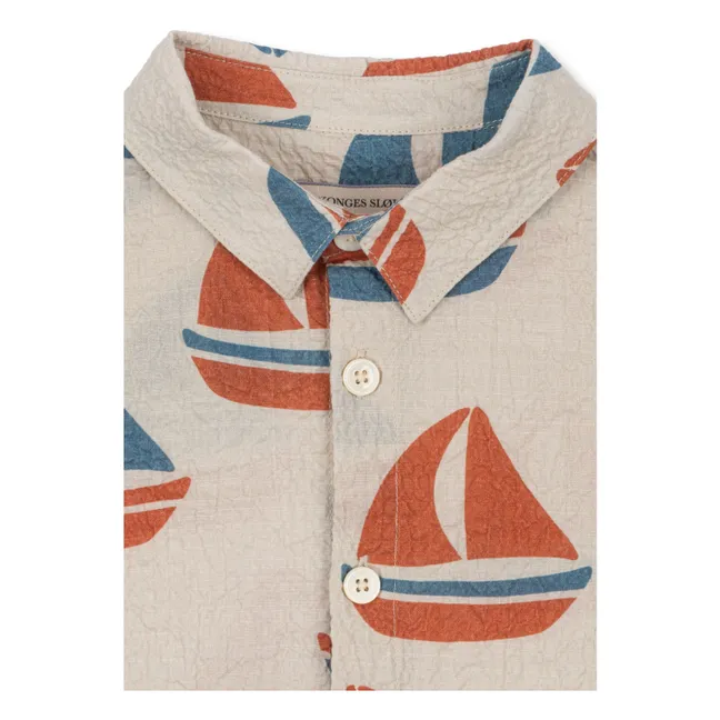 Elliot Bateaux Hemd aus Bio-Baumwolle | Beige