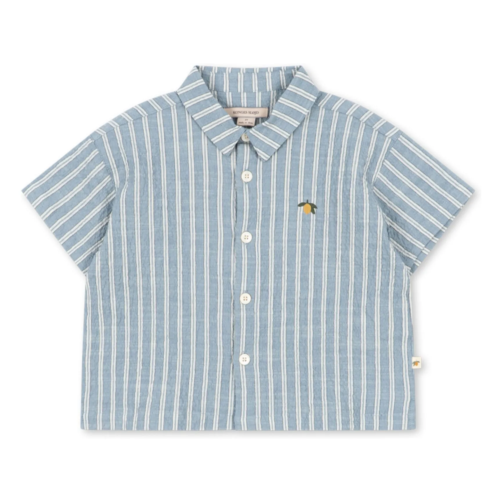 Konges Sløjd Blue Elliot Striped Organic Cotton Shirt