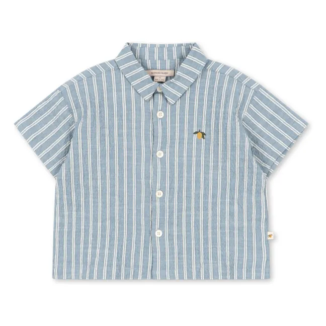 Camicia Elliot a righe in cotone biologico | Blu