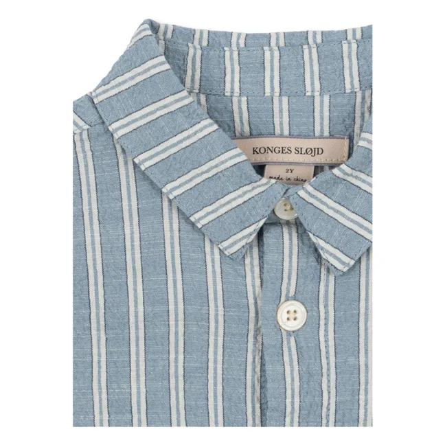 Camicia Elliot a righe in cotone biologico | Blu