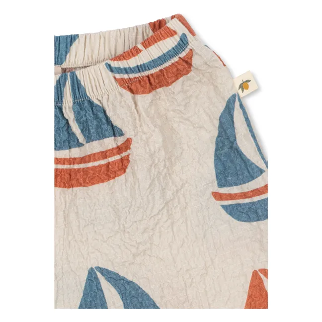 Pantalones cortos de algodón ecológico Elliot Bateaux | Beige