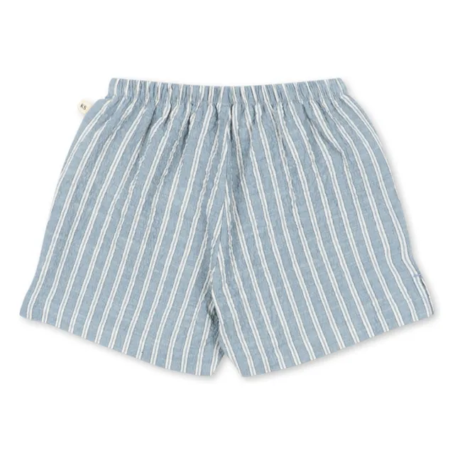 Elliot Striped Organic Cotton Shorts | Blue