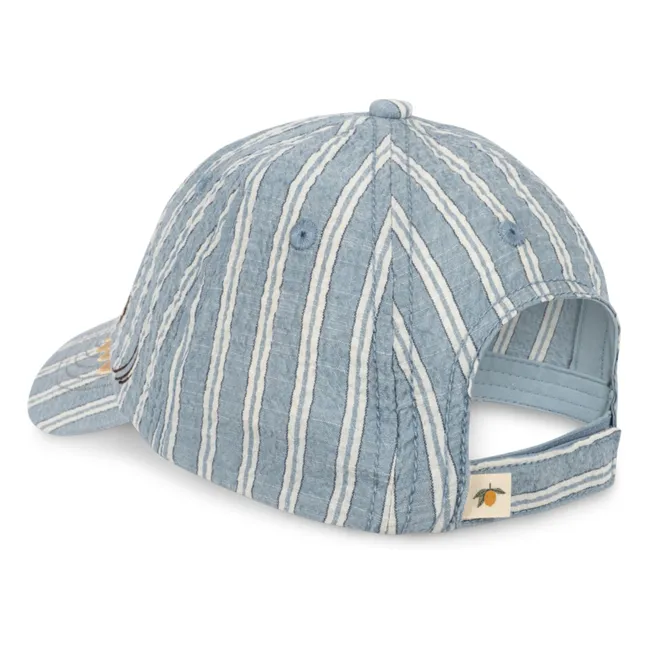 Cappellino Elliot a righe in cotone biologico | Blu