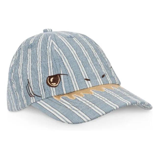 Elliot organic cotton striped cap | Blue