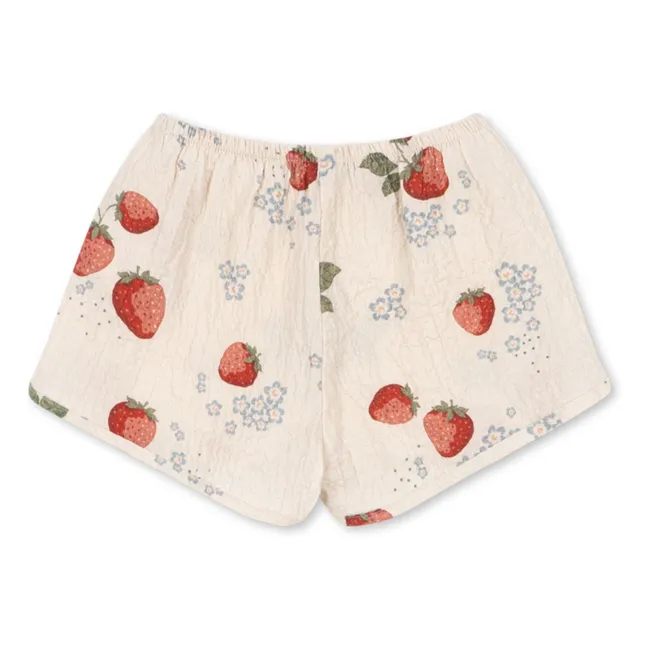 Short Ava Fraises Coton Bio | Beige