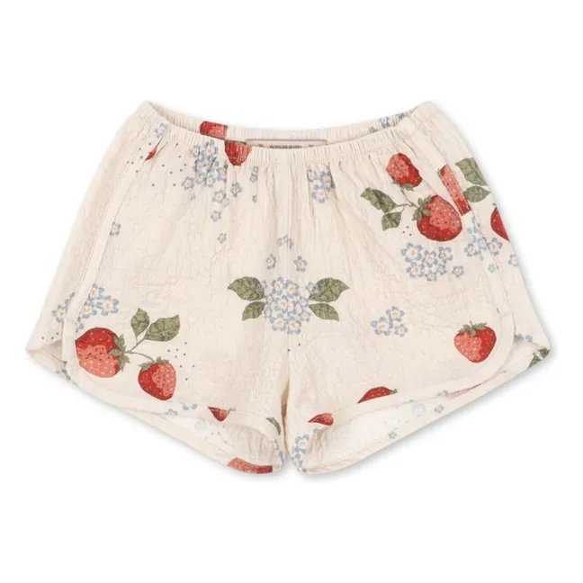 Short Ava Fraises Coton Bio | Beige