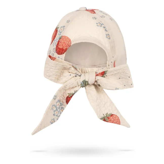 Gorra de algodón ecológico Ava Strawberry | Beige