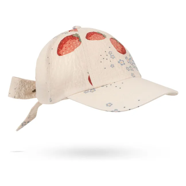 Ava Strawberry Organic Cotton Cap | Beige