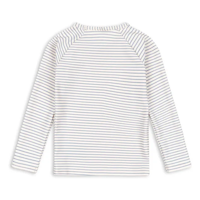 Camiseta de baño a rayas Aster con protección UV Fibras recicladas | Beige