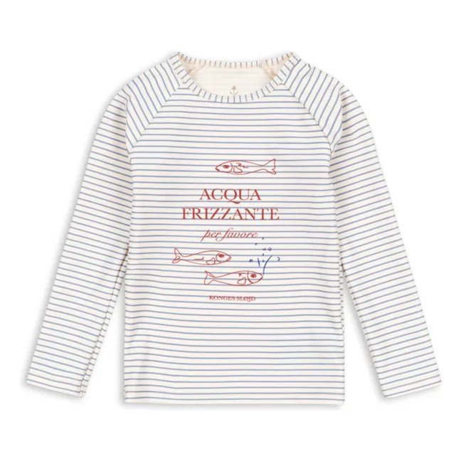 T-shirt de Bain Anti-UV Aster Rayé Fibres Recyclées | Beige