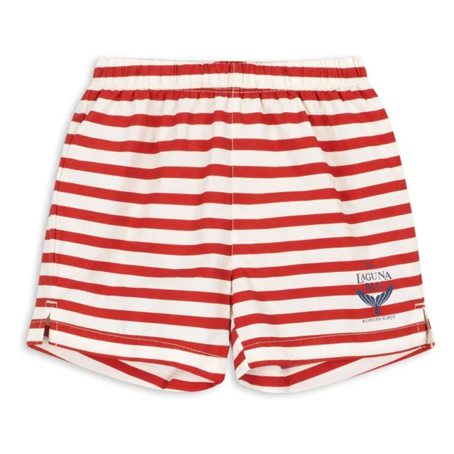 Short de baño a rayas Asnou Fibras recicladas | Rojo