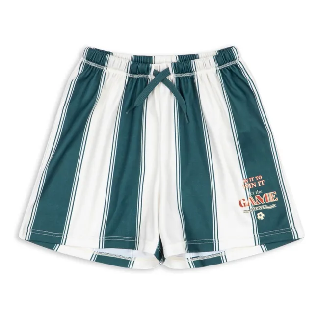 Pantalones cortos de rayas de fibra reciclada Act | Verde