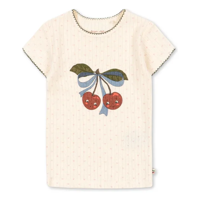 Camiseta Minnie Cherry de algodón orgánico | Crudo