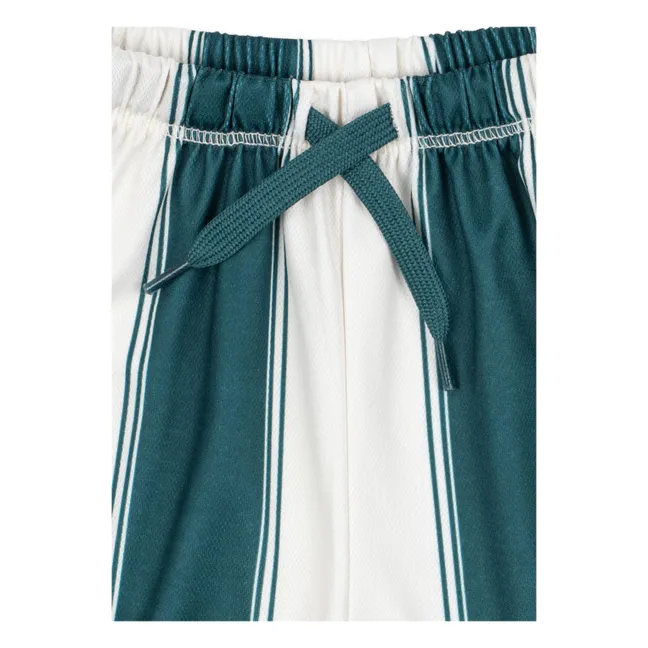 Pantalones cortos de rayas de fibra reciclada Act | Verde