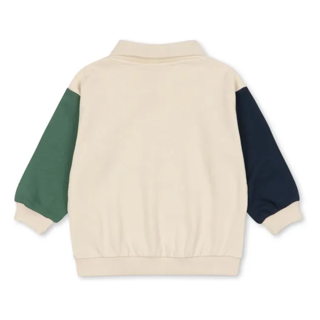 Sudadera polo de algodón orgánico Spotty Dinner Party | Beige