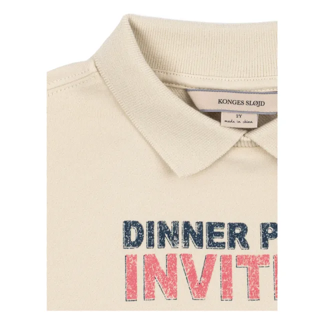 Sudadera polo de algodón orgánico Spotty Dinner Party | Beige