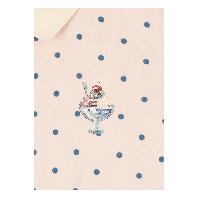 Sweat Polo Spotty Pois Coton Bio | Pale Pink