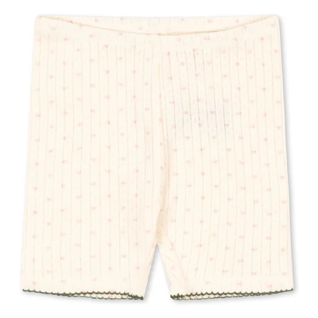 Minnie Hearts Organic Cotton Cycling Shorts | Ecru