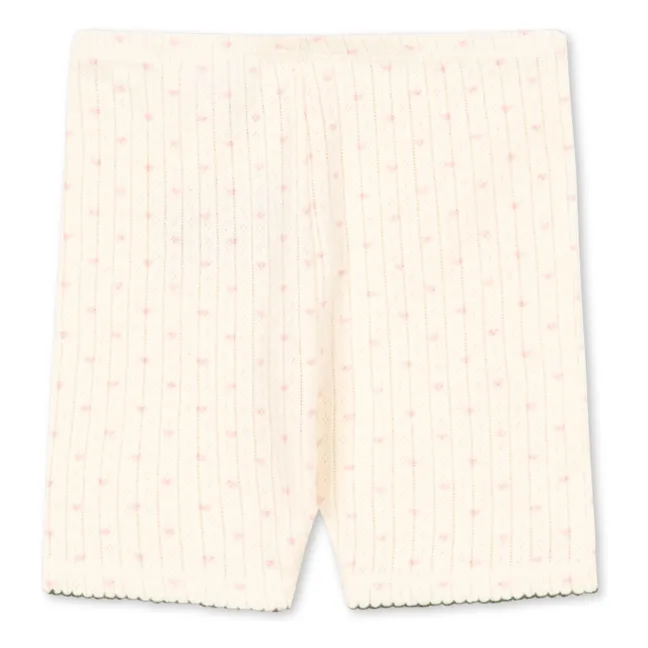 Short Cycliste Minnie Cœurs Coton Bio | Ecru
