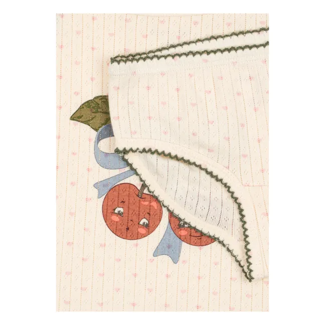 Ensemble Débardeur et Culotte Minnie Cerises Coton Bio | Ecru