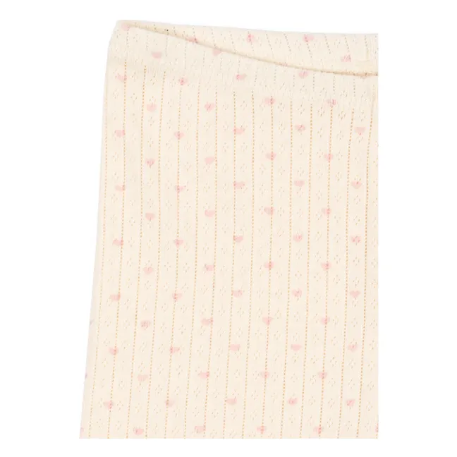 Short Cycliste Minnie Cœurs Coton Bio | Ecru