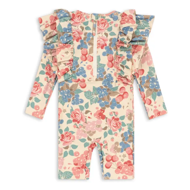 Combinaison de Bain Anti-UV Manuca Fleurie Fibres Recyclées | Beige