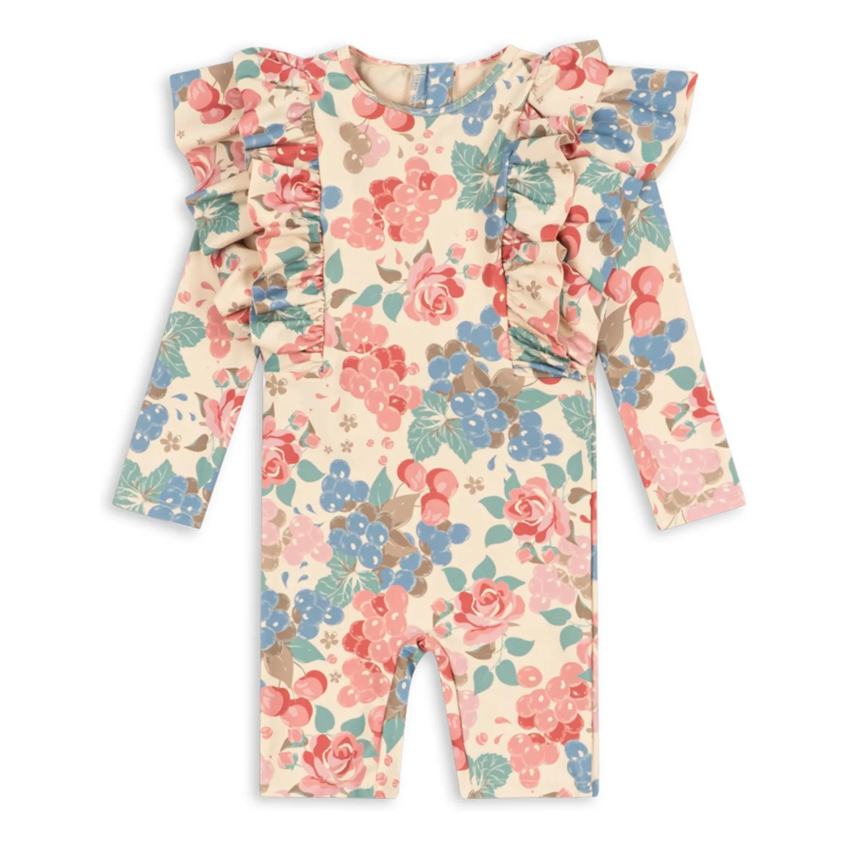 Konges Sløjd Beige Manuca Fleurie Recycled Fiber Uv Protection Bathing Suit