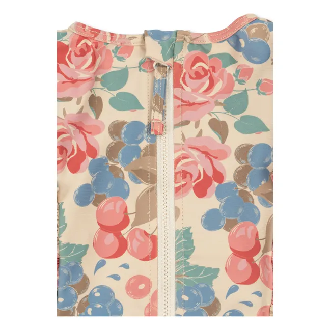 Combinaison de Bain Anti-UV Manuca Fleurie Fibres Recyclées | Beige