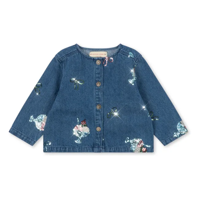 Denim Sequins Magot Glaces Organic Cotton Jacket | Blue