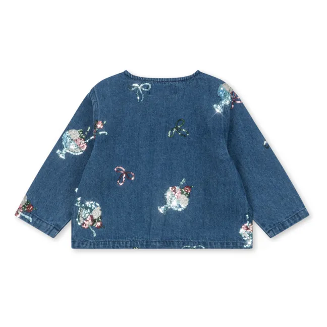Denim Sequins Magot Glaces Organic Cotton Jacket | Blue