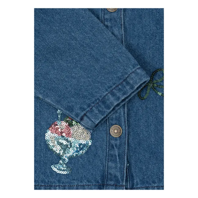 Denim Sequins Magot Glaces Organic Cotton Jacket | Blue