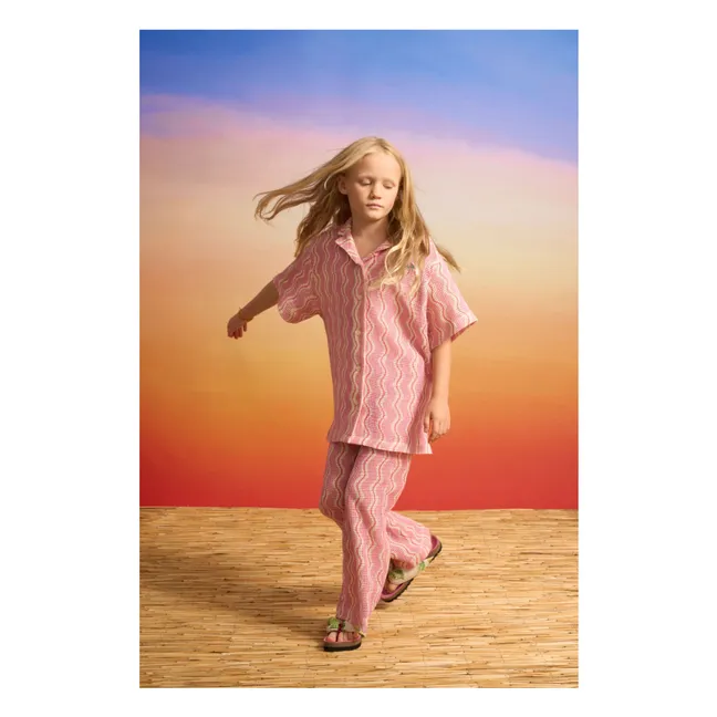 Camisa de ganchillo Wave | Rosa